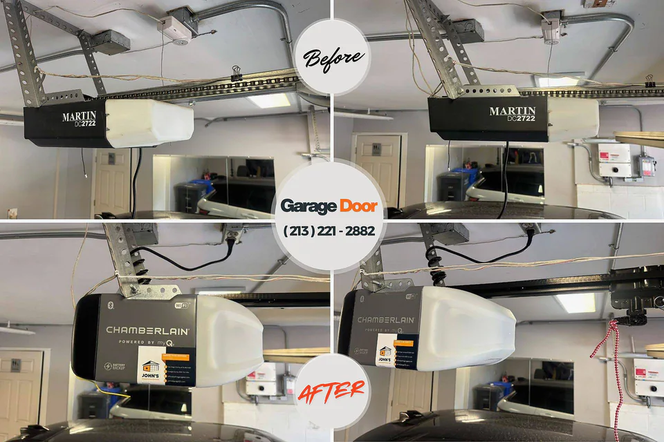 Before and after: garage door repair Grosse Pointe Woods, MI